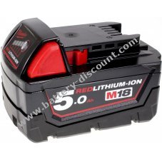 Battery for battery-powered sabre saw Milwaukee C18HZ-402B 5,0Ah original