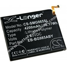 Battery suitable for smartphone, mobile phone Samsung Galaxy S20 Plus, SM-G985F, type EB-BG985ABY and others.