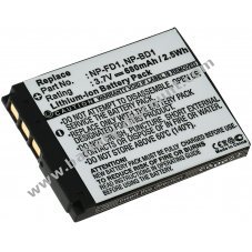 Battery for Sony type NP-BD1/ NP-FD1