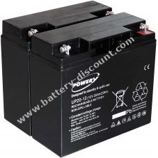 Powery lead-gel battery for USV APC Smart-UPS 1500 20Ah (replaces 18Ah)