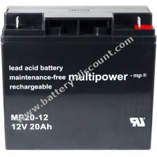 Powery lead-acid battery  (multipower) for USV APC Smart-UPS 1500 20Ah (also replaces 18Ah)