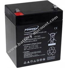 Powery lead-gel battery for APC Back-UPS BF350-GR 5Ah 12V