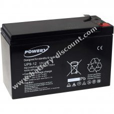 Powery lead-gel battery for USV APC Back-UPS BH500INET 9Ah 12V