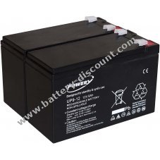 Powery lead-gel battery for USV APC Back-UPS RS1500 9Ah 12V