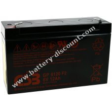 CSB lead-acid battery 6V 12Ah e.g. for alarm systems, monitoring, UPS, telecommunications