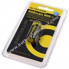 Nitecore Li-Ion cell battery type 16340 NL169 950mAh