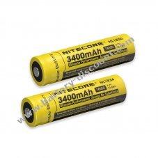 2x Nitecore Li-Ion battery 18650 3400mAh NL1834 protected