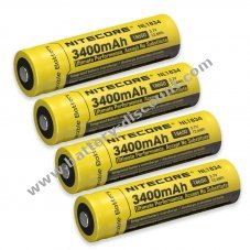 4x Nitecore Li-Ion battery 18650 3400mAh NL1834 protected