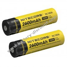 2x Nitecore Li-Ion special rechargeable battery 18650 2600mAh