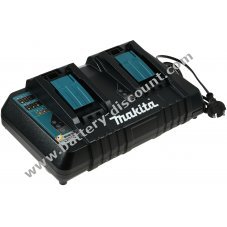 Double charger Makita type DC18RD for block batteries 9,6V-14,4V NiMH / 14,4V-18V Li-Ion batteries Original