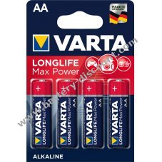 Varta Max Tech Alkaline AA Mignon battery 4pcs blister