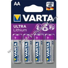 Varta Ultra Lithium AA Mignon / LR6 battery 4 pcs. blister