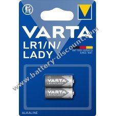 Varta battery Alkaline, LR1 N LADY 1.5V blister pack of 2