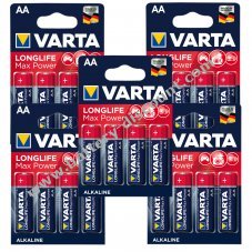 Varta Max Tech AA alkaline batteries - 20 pieces 5x4 blister packs