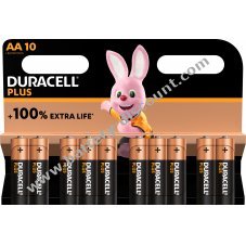 Duracell battery Alkaline Mignon AA LR06 1,5V Plus Extra Life 10er Blister