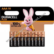 Duracell battery Alkaline Micro AAA LR03 1,5V Plus Extra Life 10er Blister