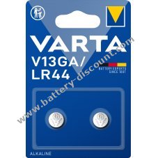 Varta button cell LR44 AG13 V13GA A76 blister pack of 2