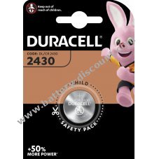 Lithium button cell Duracell CR2430, DL2430 blister pack of 1