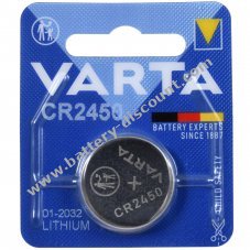 Varta lithium button cell CR2450 DL2450 3V 1 blister