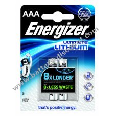 Lithium battery Energizer L92 / Micro / AAA / FR03 blister pack of 2