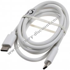 Data charging cable USBC-C to USB-C 65W 1m White