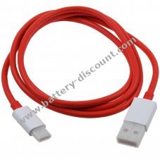 OnePlus Dash D301 fast charging cable data cable USB-A to USB-C 1m red