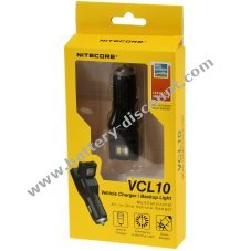 Nitcore VCL10 - Car USB charger incl. emergency light, glass breaker & red warning light