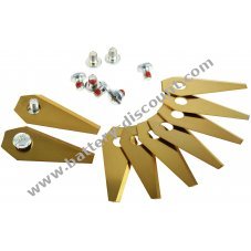 9x Replacement Titanium Blades / Cutting Blades (1mm) compatible with Bosch Indego robotic lawnmower Gold