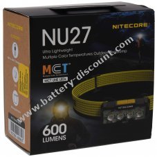 Nitecore NU27 LED headlamp, headlamp, USB-C, max. 600 lumen black