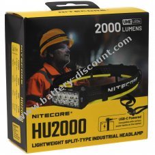 Nitecore HU2000 LED headlamp, headlamp, USB-C, max. 2000 lumen black