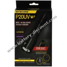 Nitecore P20UV V2 tactical torch - max. 1000 lumens - white light & UV light