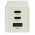 3-port USB-C Power Delivery PPS charger with 2x USB-C, 1x USB-A / adapter 65W GaN White